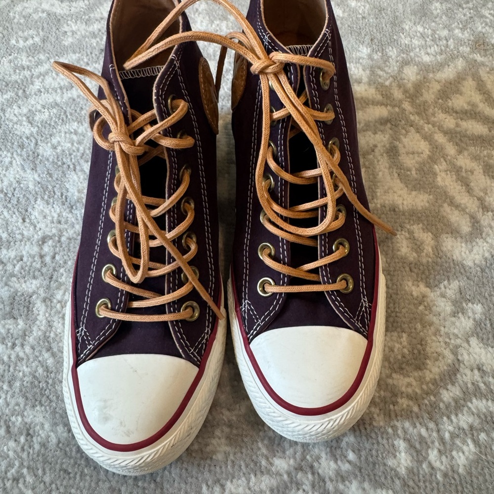 Converse Chuck Taylor Lux Purple Suede Hidden Wedge 551618C Women's US Size 7 - Picture 4 of 8